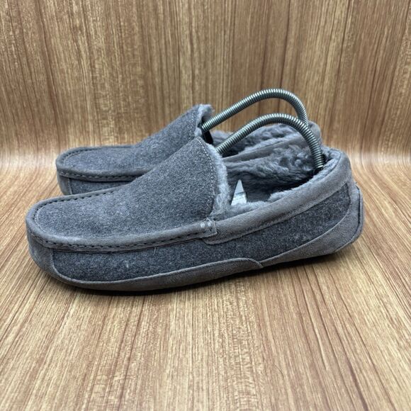 UGG Men Slippers Ascot Wool Loafer‎ Shoes Grey Sz US 9 main image 9